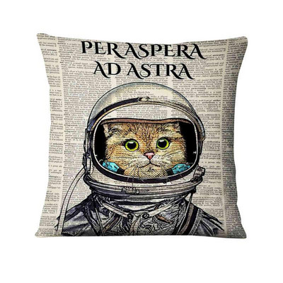 Jastučnica s otisnutim retro starim novinama Jastučić sa slatkim životinjama Ukrasni jastuk Kućni dekor Jastuk za kauč Almofada