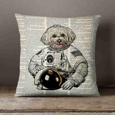 Jastučnica s otisnutim retro starim novinama Jastučić sa slatkim životinjama Ukrasni jastuk Kućni dekor Jastuk za kauč Almofada