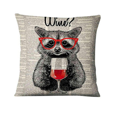 Jastučnica s otisnutim retro starim novinama Jastučić sa slatkim životinjama Ukrasni jastuk Kućni dekor Jastuk za kauč Almofada