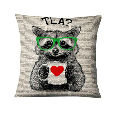 Jastučnica s otisnutim retro starim novinama Jastučić sa slatkim životinjama Ukrasni jastuk Kućni dekor Jastuk za kauč Almofada