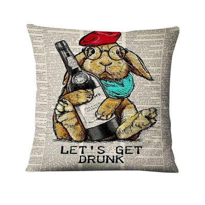 Jastučnica s otisnutim retro starim novinama Jastučić sa slatkim životinjama Ukrasni jastuk Kućni dekor Jastuk za kauč Almofada