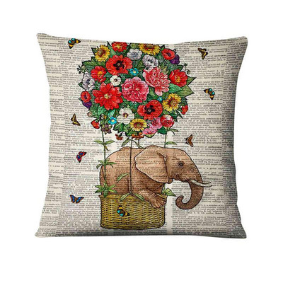 Jastučnica s otisnutim retro starim novinama Jastučić sa slatkim životinjama Ukrasni jastuk Kućni dekor Jastuk za kauč Almofada