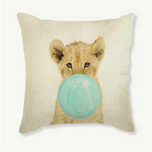 45X45 Jastuk s kreativnim crtanim filmovima, zebra i žirafa, platneni ukrasni jastuk za sofu, kućni dekor Cojines jastuk za sjedalo