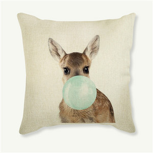 45X45 Jastuk s kreativnim crtanim filmovima, zebra i žirafa, platneni ukrasni jastuk za sofu, kućni dekor Cojines jastuk za sjedalo