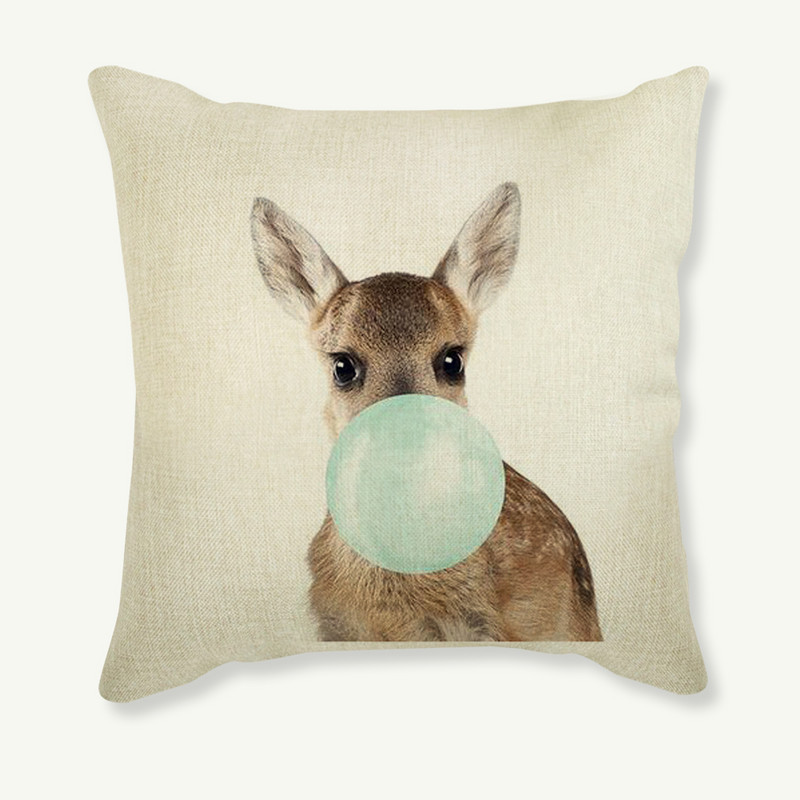 45X45 Jastuk s kreativnim crtanim filmovima, zebra i žirafa, platneni ukrasni jastuk za sofu, kućni dekor Cojines jastuk za sjedalo