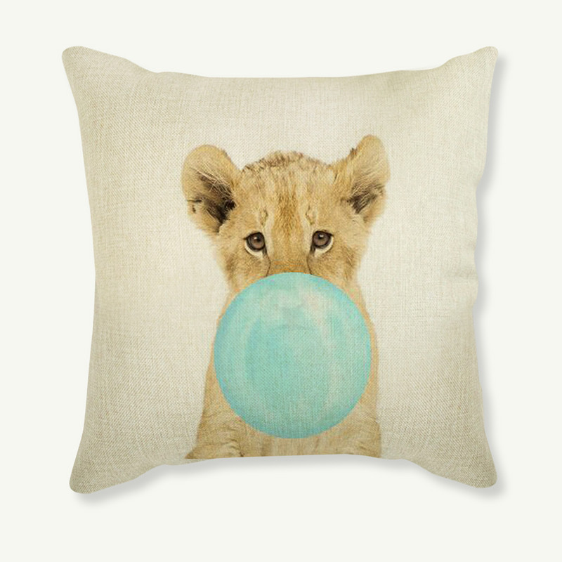 45X45 Jastuk s kreativnim crtanim filmovima, zebra i žirafa, platneni ukrasni jastuk za sofu, kućni dekor Cojines jastuk za sjedalo