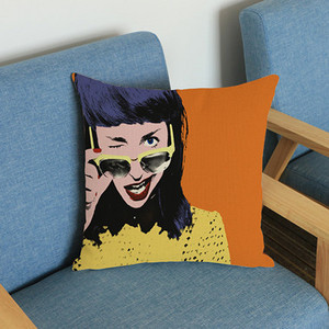 Moderna pop art djevojka Usne Printing Dekoracija doma Nabaci Jastuci Jastuk Pamuk Lan Kauč Auto Stolica Jastučnica almofadas 45x45cm