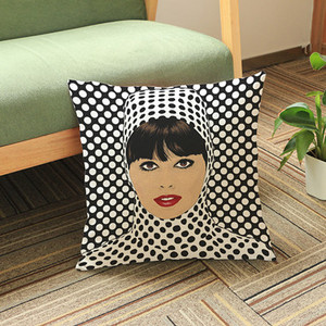 Moderna pop art djevojka Usne Printing Dekoracija doma Nabaci Jastuci Jastuk Pamuk Lan Kauč Auto Stolica Jastučnica almofadas 45x45cm