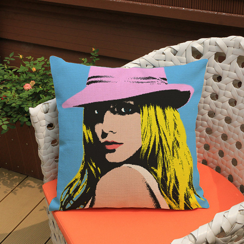 Moderna pop art djevojka Usne Printing Dekoracija doma Nabaci Jastuci Jastuk Pamuk Lan Kauč Auto Stolica Jastučnica almofadas 45x45cm