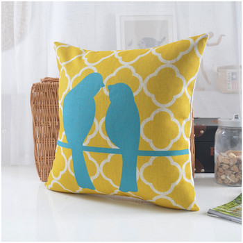 Bright Yellow Bird Pillow (χωρίς γέμιση μέσα) Διακοσμητικός καναπές αυτοκινήτου Μαξιλάρια καρέκλας Διακόσμηση σπιτιού Λουλούδια Chevron Throw Μαξιλάρια