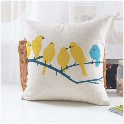 Bright Yellow Bird párna (belül nincs töltés) Dekoratív kanapé autó Székpárnák Lakás dekoráció Virágok Chevron dobópárnák