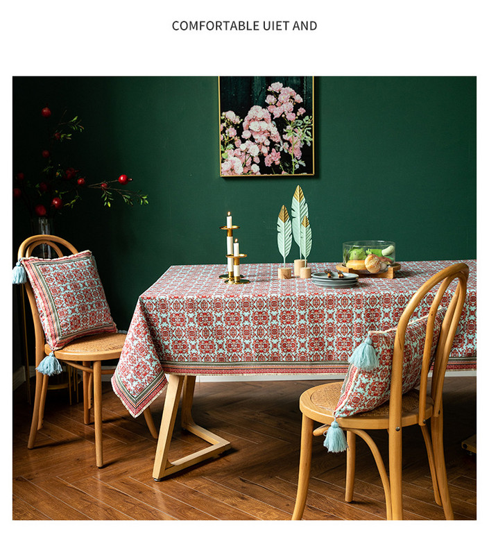 Vintage crveno zelena jastučnica s ukrasom od vrpce s kićankama Boho stil etničke jastučnice 43x43cm/30x50cm jastuk za kauč