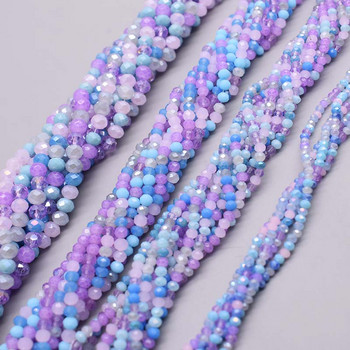 Νέες 2 3 4 6 χιλιοστά κρυστάλλινες χάντρες από γυαλί με πολύπλευρη σπορά Rondelle Crystal Loose Spacer Beads for Jewelry Making DIY κολιέ βραχιόλι