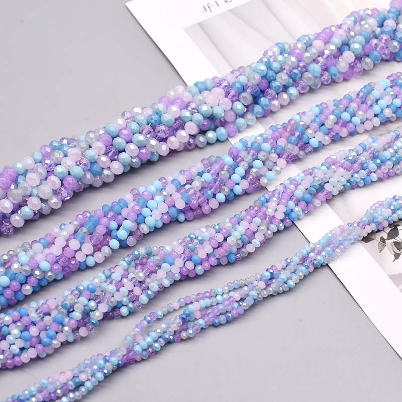 Nove 2 3 4 6 mm kristalne staklene perle s fasetiranim sjemenkama Rondelle Crystal Loose Spacer perle za izradu nakita DIY ogrlica narukvica