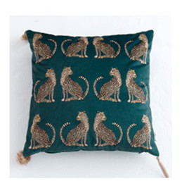 America Leopard jastučnica s resicama Zelena crna kućna ukrasna jastučnica Drvena jastučnica 45X45CM/30x50cm