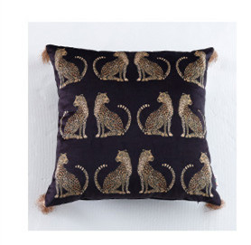 America Leopard jastučnica s resicama Zelena crna kućna ukrasna jastučnica Drvena jastučnica 45X45CM/30x50cm