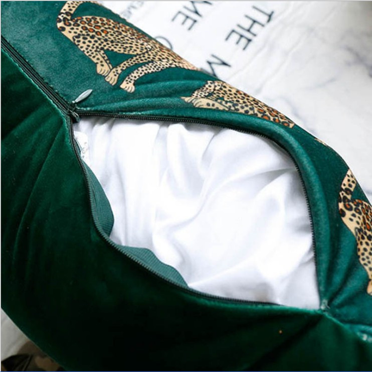 America Leopard jastučnica s resicama Zelena crna kućna ukrasna jastučnica Drvena jastučnica 45X45CM/30x50cm