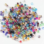 YHBZRET Kvadratni oblik Vrhunske austrijske kristalne perle odstojnik 6 mm 50 kom. Prozirne labave perle za narukvicu za izradu nakita DIY