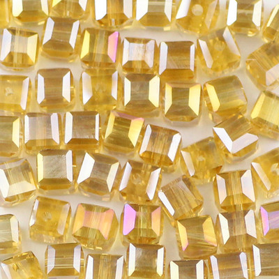 YHBZRET Kvadratni oblik Vrhunske austrijske kristalne perle odstojnik 6 mm 50 kom. Prozirne labave perle za narukvicu za izradu nakita DIY