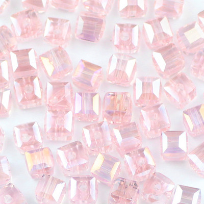 YHBZRET Kvadratni oblik Vrhunske austrijske kristalne perle odstojnik 6 mm 50 kom. Prozirne labave perle za narukvicu za izradu nakita DIY