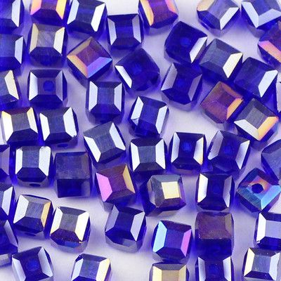 YHBZRET Kvadratni oblik Vrhunske austrijske kristalne perle odstojnik 6 mm 50 kom. Prozirne labave perle za narukvicu za izradu nakita DIY