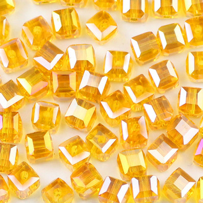 YHBZRET Kvadratni oblik Vrhunske austrijske kristalne perle odstojnik 6 mm 50 kom. Prozirne labave perle za narukvicu za izradu nakita DIY