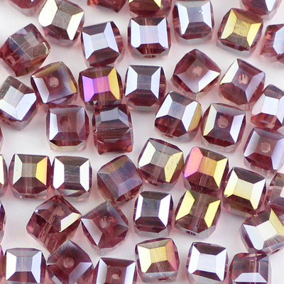 YHBZRET Kvadratni oblik Vrhunske austrijske kristalne perle odstojnik 6 mm 50 kom. Prozirne labave perle za narukvicu za izradu nakita DIY