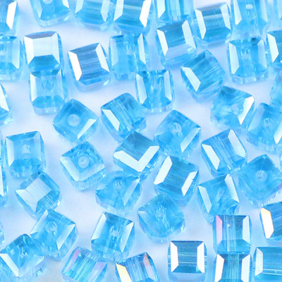 YHBZRET Kvadratni oblik Vrhunske austrijske kristalne perle odstojnik 6 mm 50 kom. Prozirne labave perle za narukvicu za izradu nakita DIY