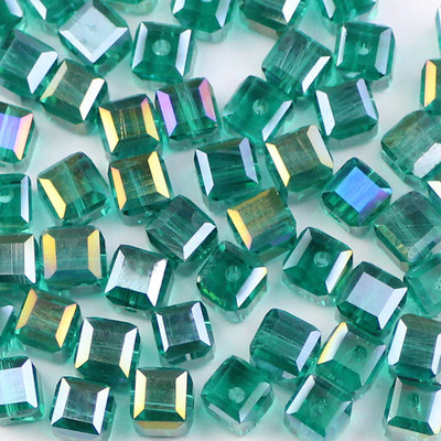 YHBZRET Kvadratni oblik Vrhunske austrijske kristalne perle odstojnik 6 mm 50 kom. Prozirne labave perle za narukvicu za izradu nakita DIY