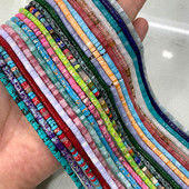 Prirodni kamen 2*4 mm plosnati cilindar crveno zeleni kalcedon morski sedimenti jaspis cijev razmak perle za izradu nakita diy narukvica