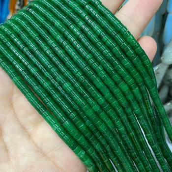 Φυσική πέτρα 2*4mm Επίπεδος κύλινδρος Κόκκινο Πράσινο Χαλκηδόνιο Sea Sediments Jaspers Tube Spacer Beads for Jewelry Making Diy βραχιόλι