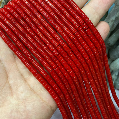 Prirodni kamen 2*4 mm plosnati cilindar crveno zeleni kalcedon morski sedimenti jaspis cijev razmak perle za izradu nakita diy narukvica