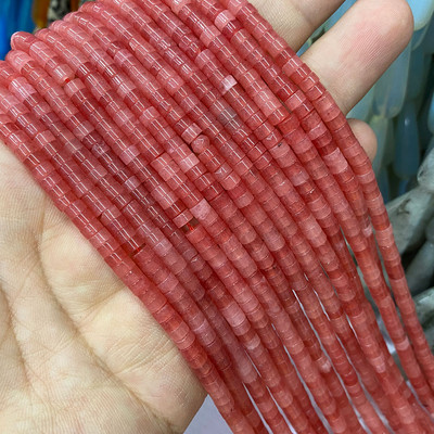 Prirodni kamen 2*4 mm plosnati cilindar crveno zeleni kalcedon morski sedimenti jaspis cijev razmak perle za izradu nakita diy narukvica