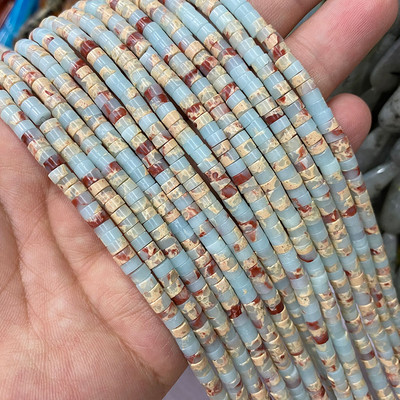 Prirodni kamen 2*4 mm plosnati cilindar crveno zeleni kalcedon morski sedimenti jaspis cijev razmak perle za izradu nakita diy narukvica