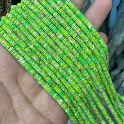 Prirodni kamen 2*4 mm plosnati cilindar crveno zeleni kalcedon morski sedimenti jaspis cijev razmak perle za izradu nakita diy narukvica