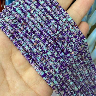 Prirodni kamen 2*4 mm plosnati cilindar crveno zeleni kalcedon morski sedimenti jaspis cijev razmak perle za izradu nakita diy narukvica