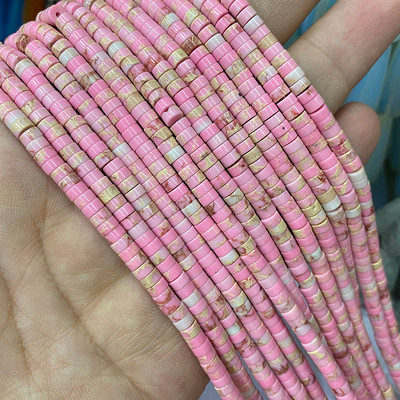 Prirodni kamen 2*4 mm plosnati cilindar crveno zeleni kalcedon morski sedimenti jaspis cijev razmak perle za izradu nakita diy narukvica