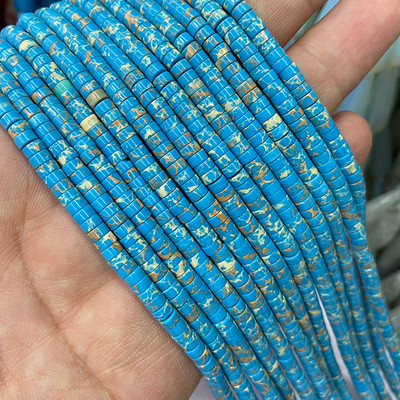 Prirodni kamen 2*4 mm plosnati cilindar crveno zeleni kalcedon morski sedimenti jaspis cijev razmak perle za izradu nakita diy narukvica