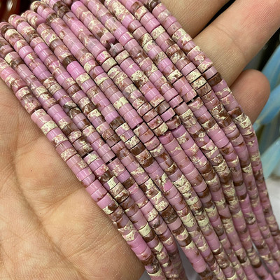 Prirodni kamen 2*4 mm plosnati cilindar crveno zeleni kalcedon morski sedimenti jaspis cijev razmak perle za izradu nakita diy narukvica