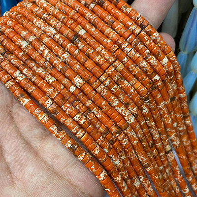 Prirodni kamen 2*4 mm plosnati cilindar crveno zeleni kalcedon morski sedimenti jaspis cijev razmak perle za izradu nakita diy narukvica