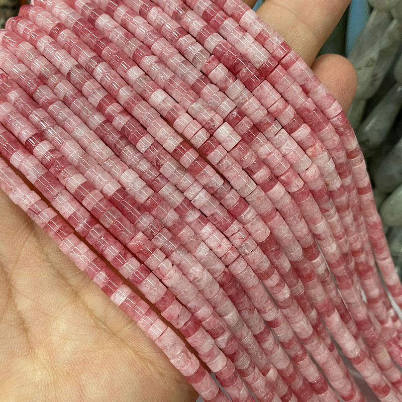 Prirodni kamen 2*4 mm plosnati cilindar crveno zeleni kalcedon morski sedimenti jaspis cijev razmak perle za izradu nakita diy narukvica