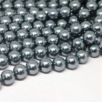 Σκούρο γκρι 4-14 χιλιοστά μέγεθος επιλογής στρογγυλή απομίμηση κοχυλιού μαργαριτάρι χάντρες μόδας ταιριάζει diy κολιέ βραχιόλι κοσμήματα κατασκευή 15 ιντσών B1618