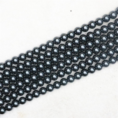 Tamno siva 4-14 mm izbor veličine okrugla imitacija školjke biserne perle modne diy ogrlice narukvice izrada nakita 15 inča B1618
