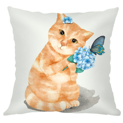 Sofa Baršunasta jastučnica 45X45 Kućni ukrasni bijeli jastuci Životinja Zec Panda Jastučnica Kućna dekoracija Jastučnica