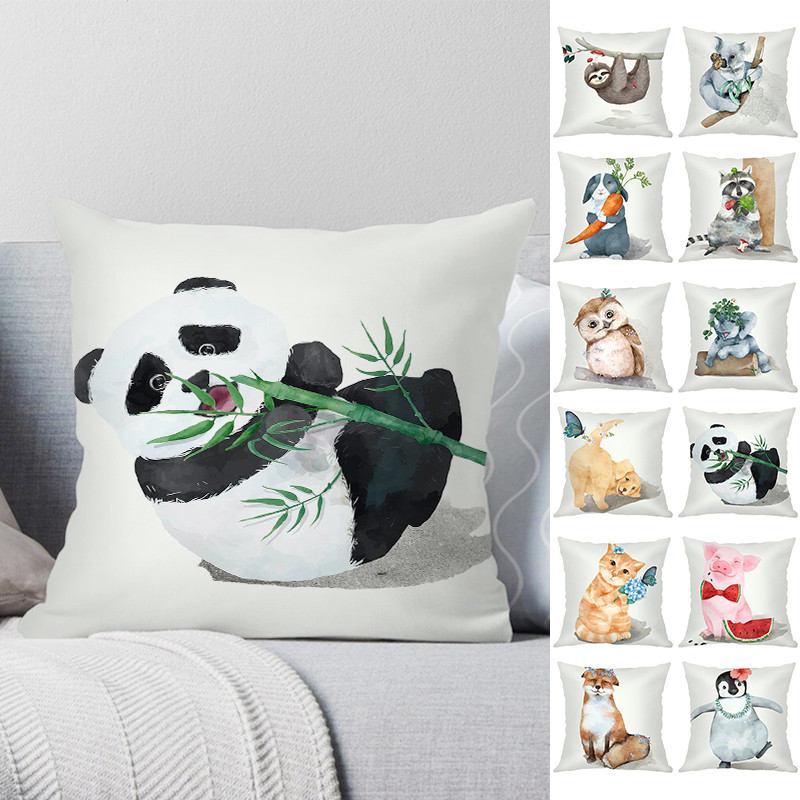 Sofa Baršunasta jastučnica 45X45 Kućni ukrasni bijeli jastuci Životinja Zec Panda Jastučnica Kućna dekoracija Jastučnica
