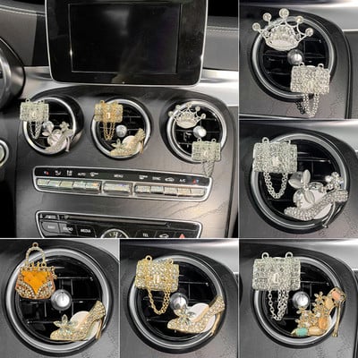 Bling Girls Портмоне Висок ток Crown Освежител за въздух Auto Outlet Парфюм Щипка Аромат за кола Дифузор Елегантен декор Аксесоари за кола