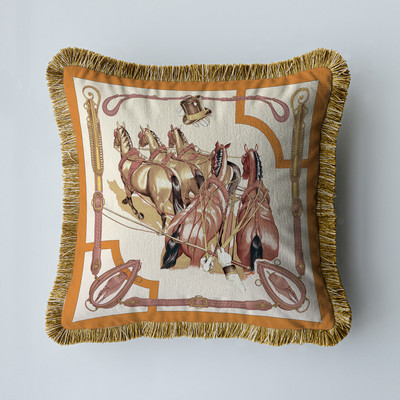 Baršunasta tkanina Američki luksuzni dvostrani ispis s kićankama Kućni kauč Jastučnica Jastučnica bez jezgre Dnevni boravak Spavaća soba 45 cm