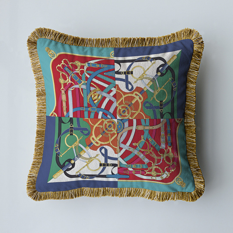 Baršunasta tkanina Američki luksuzni dvostrani ispis s kićankama Kućni kauč Jastučnica Jastučnica bez jezgre Dnevni boravak Spavaća soba 45 cm