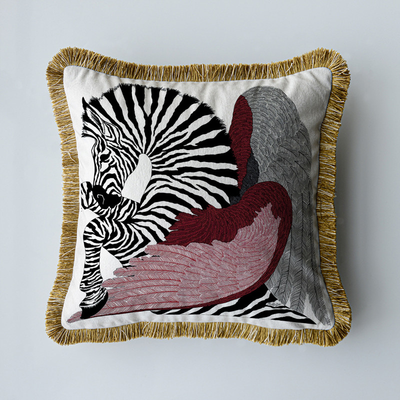 Baršunasta tkanina Američki luksuzni dvostrani ispis s kićankama Kućni kauč Jastučnica Jastučnica bez jezgre Dnevni boravak Spavaća soba 45 cm