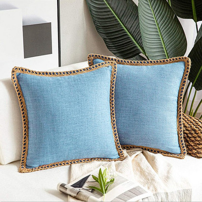 2db vászon többszínű párnahuzat Nordic Housse De Coussin lakberendezési díszpárnák díszpárnák kanapéhoz